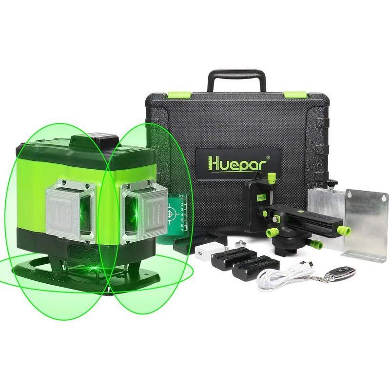 Huepar 3x360° レーザー墨出し器 グリーン 緑色 レーザー クロスライン 大矩 フルライン照射モデル 2電源方式 充電可能 接続｜moaa-2-store｜08