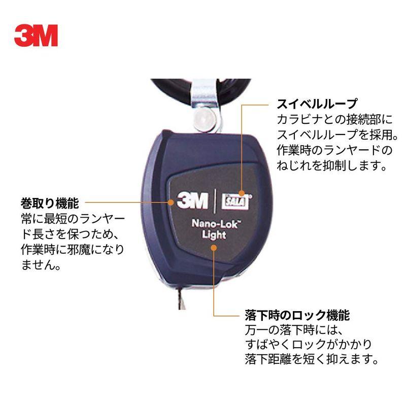 新規格適合 3M 巻取り式ランヤード 軽量型 ツイン(タイプ1) DBI-サラ Nano-Lok Light 3101740 軽量型｜moaa-2-store｜02