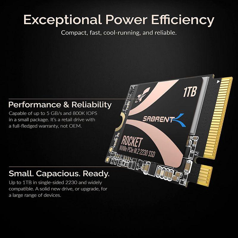 SABRENT SSD 1TB、M.2 SSD 1TB、NVMe 1TB PCIe 4.0 M.2 2230、内蔵SSD速度最大4750MB｜moaa-2-store｜03
