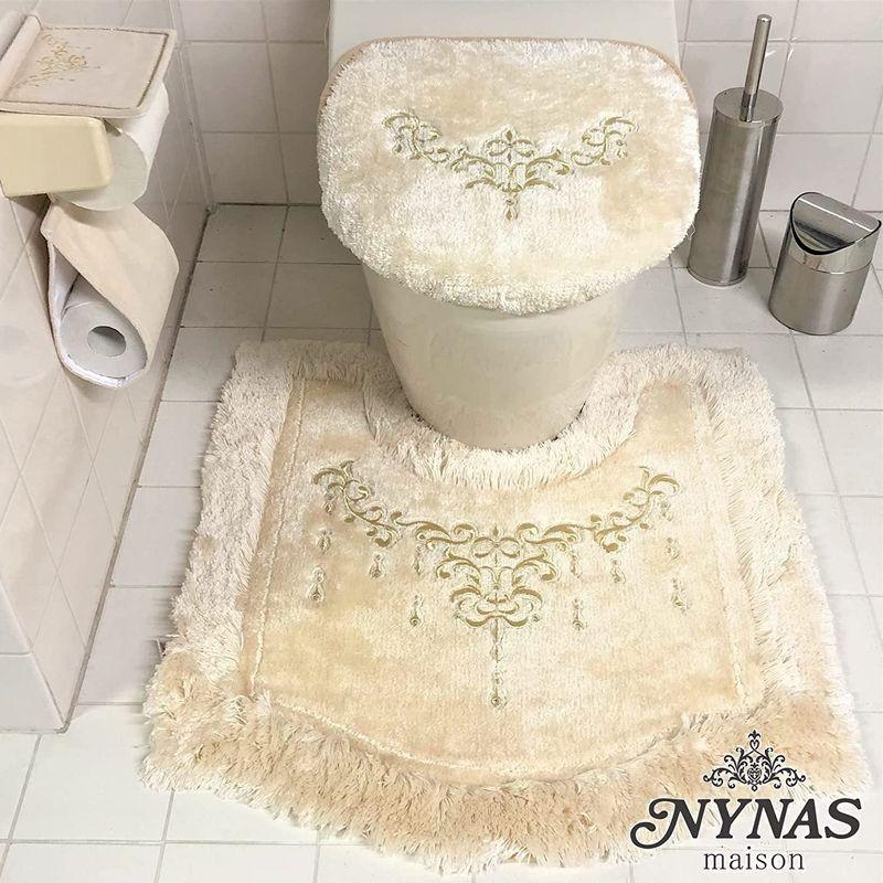 センコー NYNAS シャンティ 2 トイレマット 約70×70cm シャンパンゴールド ラインストーン エレガント 36390｜moaa-2-store｜02