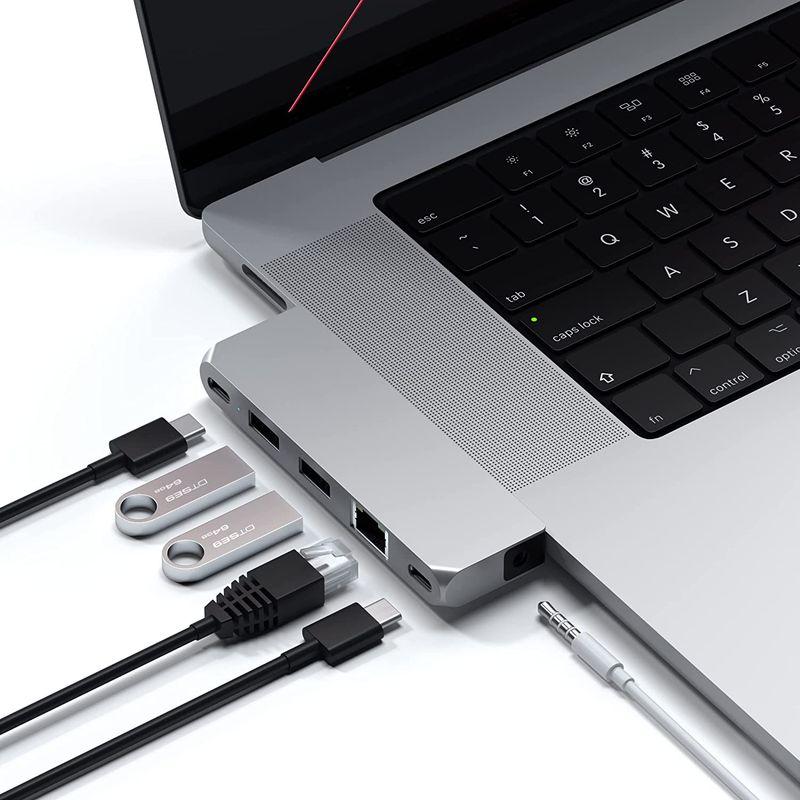 Satechi USB-C Proハブ ミニ 6-in-2 (シルバー) USB4 USB-A/Cデータ イーサネット 音声ジャック (Ma｜moaa-2-store｜02