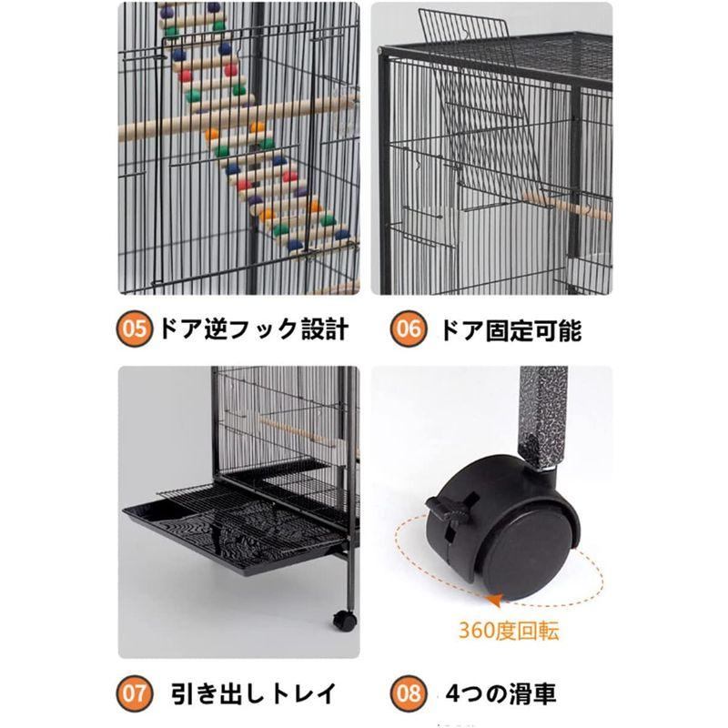 【新登場】 Aeon hum 鳥かご 鳥ケージ バードゲージ 大型 豪華ケージ 大きい 複数飼い キャスタ-付き インコ オウムケージ オカメ セキセイ 【C1972866941】(10930円)