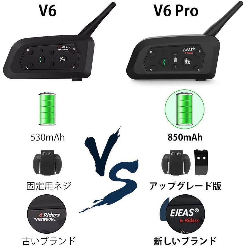 Mihono バイクインカム 6Riders （2台セット） V6Pro昇級版 ツーリング 6人ペアリング 2人同時通話 Bluetooth｜moaa-2-store｜03