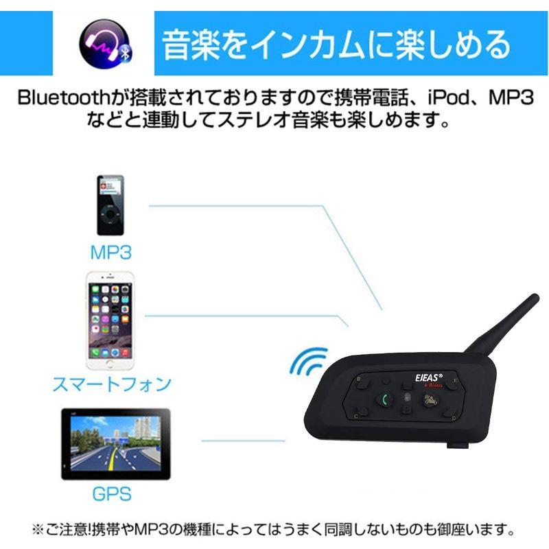 Mihono バイクインカム 6Riders （2台セット） V6Pro昇級版 ツーリング 6人ペアリング 2人同時通話 Bluetooth｜moaa-2-store｜05