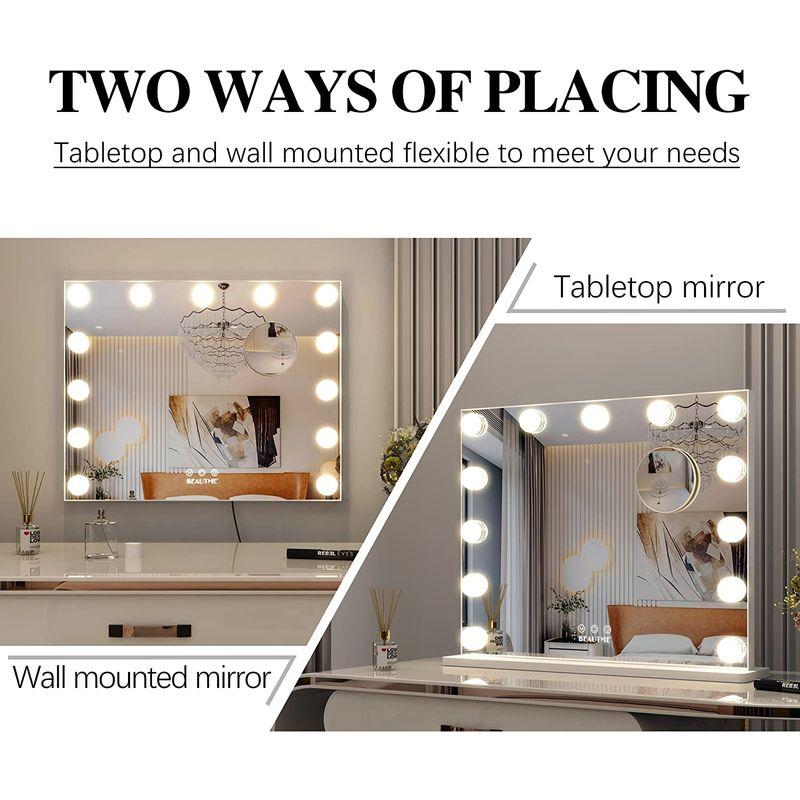 BEAUTME 女優ミラー 鏡 卓上 女優化粧鏡 大型 卓上ミラー ハリウッド
