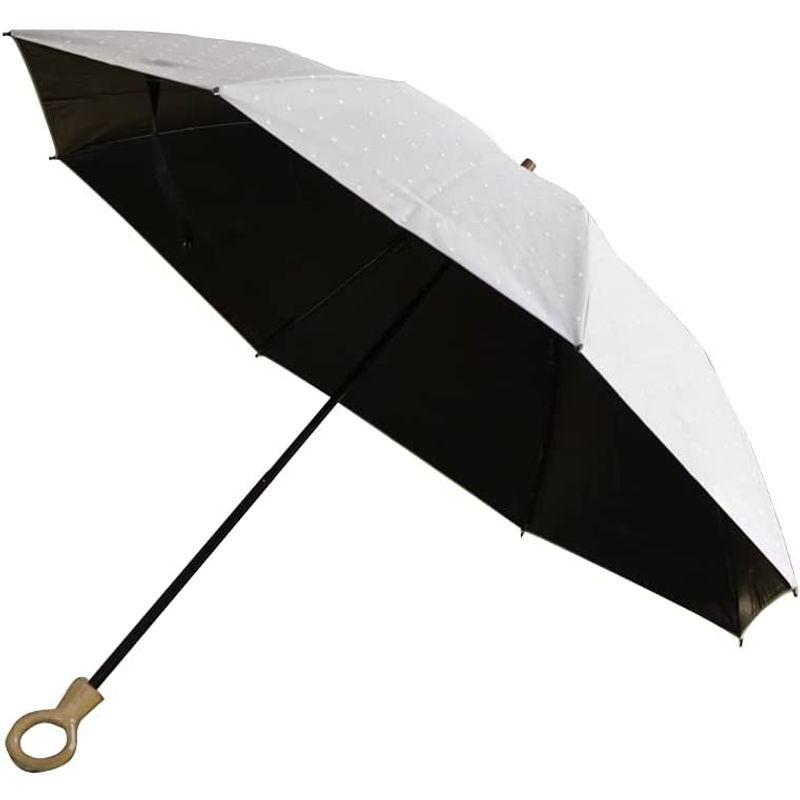 日本製 晴雨兼用 折りたたみ傘 1級遮光 2段折り 遮光率99.99％ 小宮商店 フリンジドットシェード (グレー)｜moaa-2-store｜10