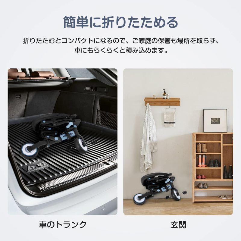 BTM 子供用三輪車 折りたたみ 三輪車 カバー ベビーカー 手押し棒付き 7in1 バイク 安全ベルト 三輪車のりもの 1歳 2歳 3歳 子供用三輪車 折りたたみ 三輪車 カバー ベビーカー 手押し棒付き 7in1 バイク 安全ベルト 三輪車のりもの 1歳 2歳 3歳 車にもらくらくと積み込めます