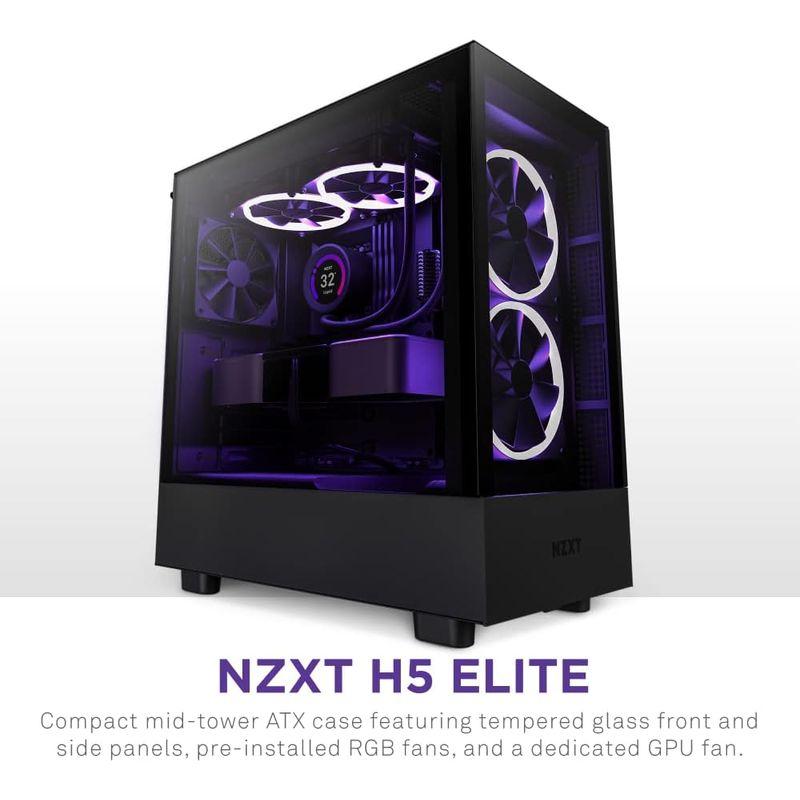 NZXT H5 ELITE ミドルタワー PCケース Black フロントガラスパネル・RGBコントローラー搭載モデル CC-H51EB-0｜moaa-2-store｜08