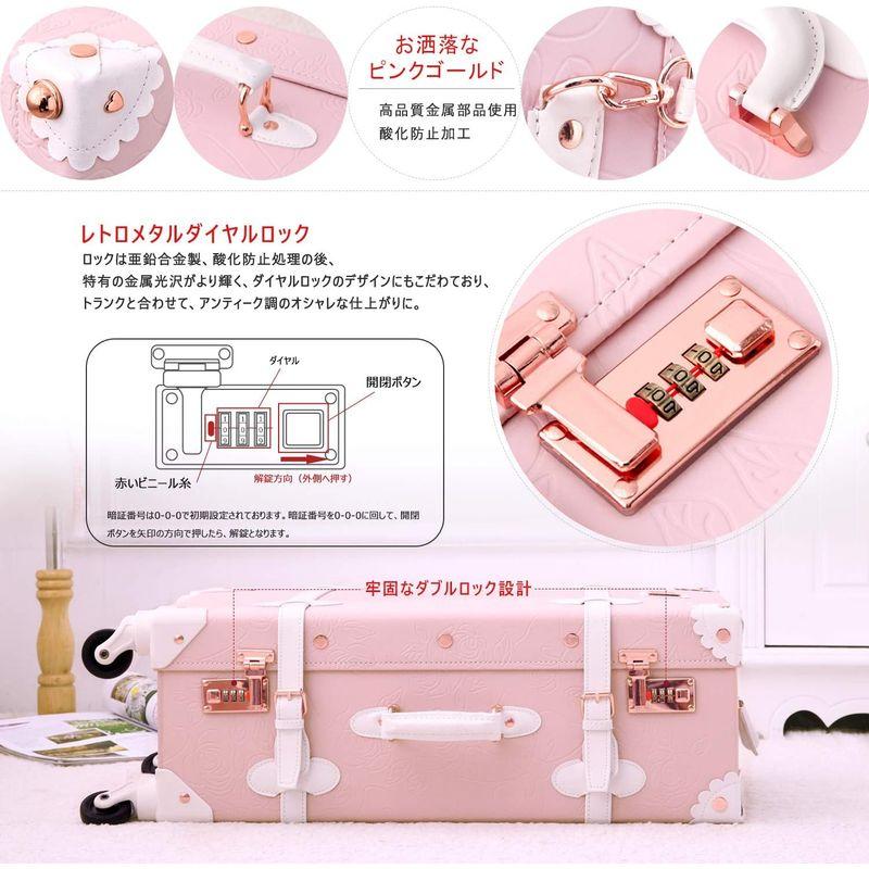 ✨美品✨ Uniwalker キャリーケース かわいい トランクケース 可愛い レトロ トランク 四輪 復古主義 キャリーバッグ 手作り スーツケース 【B1845762225】(10227円)