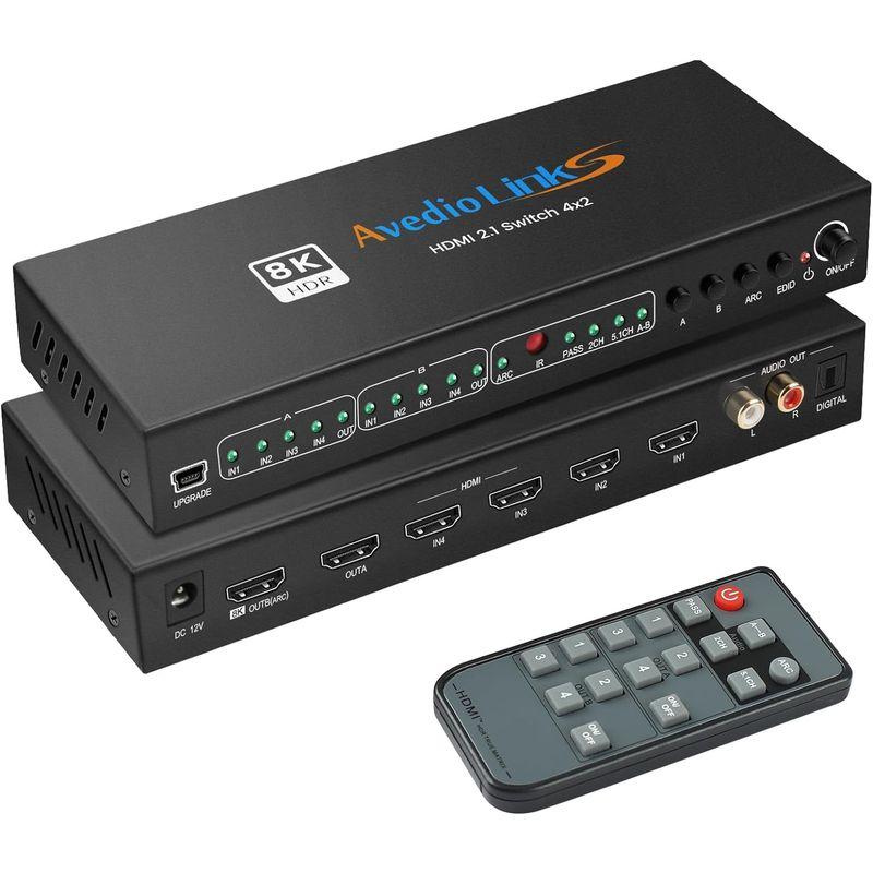 avedio links 8K HDMI2.1マトリックス4入力2出力 4K120Hz HDMI切替器 音声分離/ARC機能搭載 光デジタル｜moaa-2-store｜04