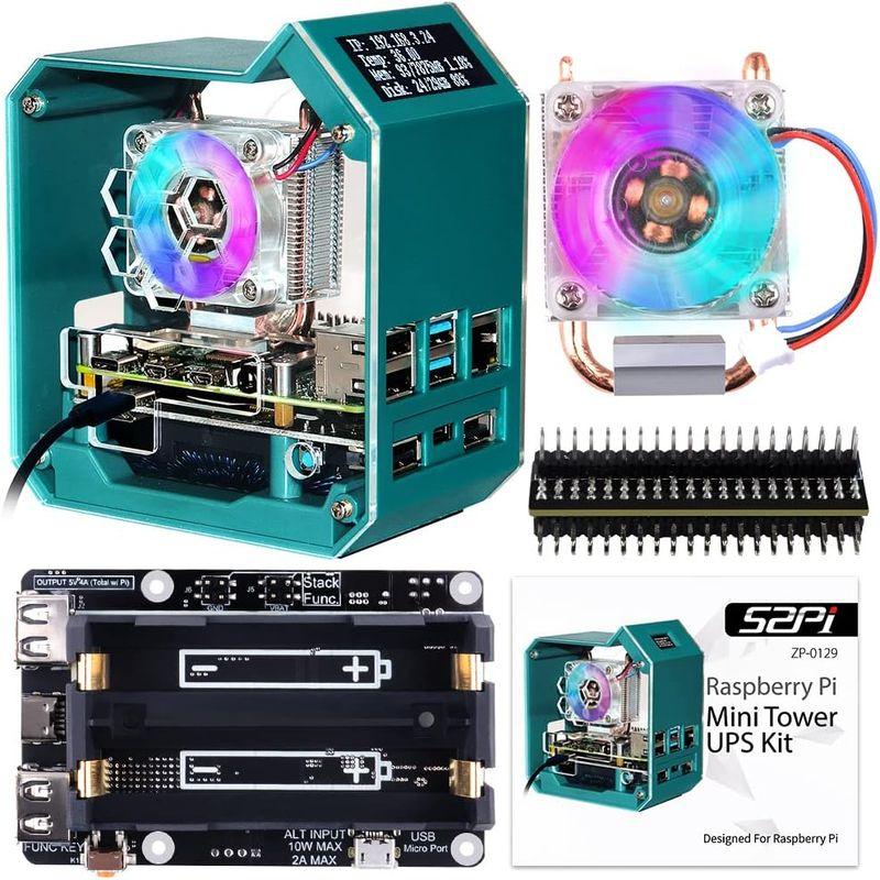 GeeekPi ミニタワー UPS キット Raspberry Pi ICE タワー クーラー PWM RGB ファン Raspberry｜moaa-2-store｜04