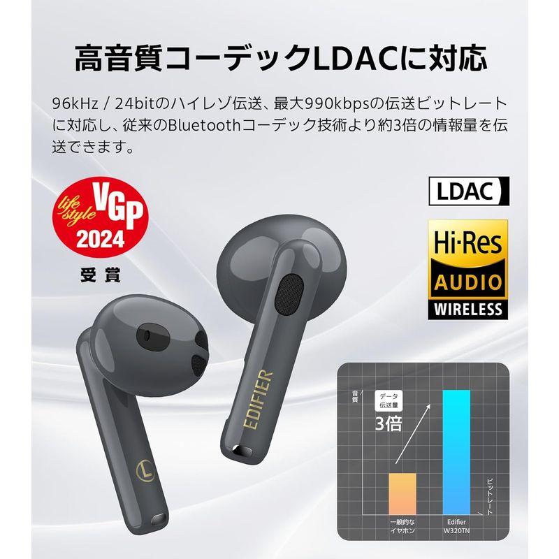 「VGP2024受賞」Edifier W320TN ワイヤレスイヤホン アダプティブANCノイズキャンセリング ハイレゾ対応/LDAC/Bl｜moaa-2-store｜05