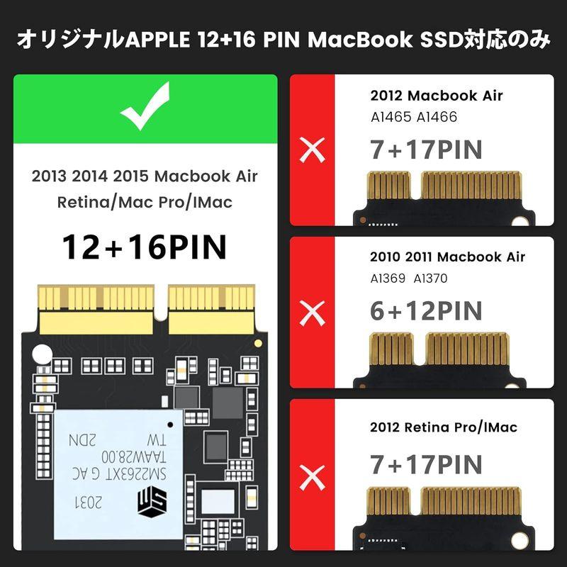 INDMEM SSDケース 12+16PIN Macbook SSD専用ケース USB 3.1 Gen2 10Gbps高速 互換性あるSSD｜moaa-2-store｜08