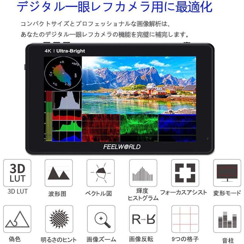 FEELWORLD LUT7S 7インチ フィールドモニター 超高輝度 2200nit カメラビデオ モニター タッチスクリーン 3D LU｜moaa-2-store｜03