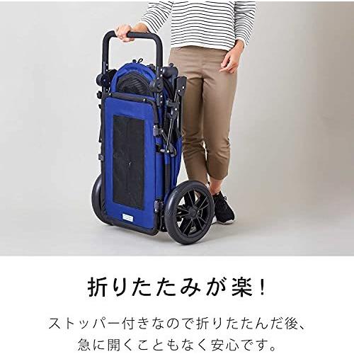 【OFT】 PGソフトカート（ネイビー） ミニ ペット バギー ペットカート 折りたたみ ワンタッチ開閉 犬 小型 中? PGソフトカートmini 幅54 折りたたみ時 約
