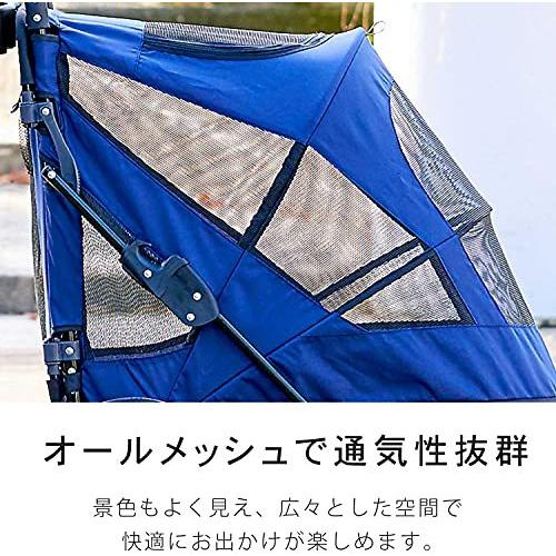 【OFT】 PGソフトカート（ネイビー） ミニ ペット バギー ペットカート 折りたたみ ワンタッチ開閉 犬 小型 中? PGソフトカートmini 幅54 折りたたみ時 約