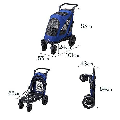 【OFT】 PGソフトカート（ネイビー） ミニ ペット バギー ペットカート 折りたたみ ワンタッチ開閉 犬 小型 中? PGソフトカートmini 幅54 折りたたみ時 約