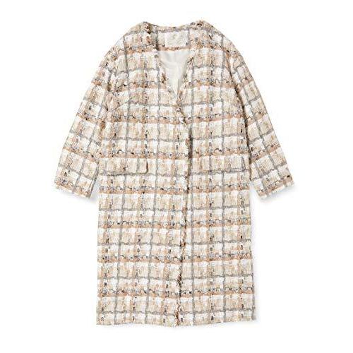 グレースコンチネンタル チェックツイードコート レディース ベージュ 日本 日本 A B07kpwdds1 2 裏地 キュプラ 号相当 ファッション 38 日本サイズ9 モアア商店2