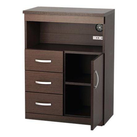 クロシオ ランスタンドFAX台 ダークブラウン 幅60cm 完成品 電話台 ルーター収納 