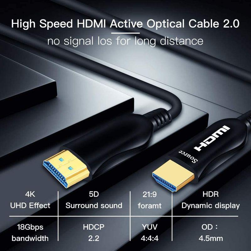 最愛 Shuliancable 光ファイバーhdmi ケーブル, YUV4:4:4 Ultra 4K HDR 60Hz HDMIケーブル HD PC ケーブル、コネクタ