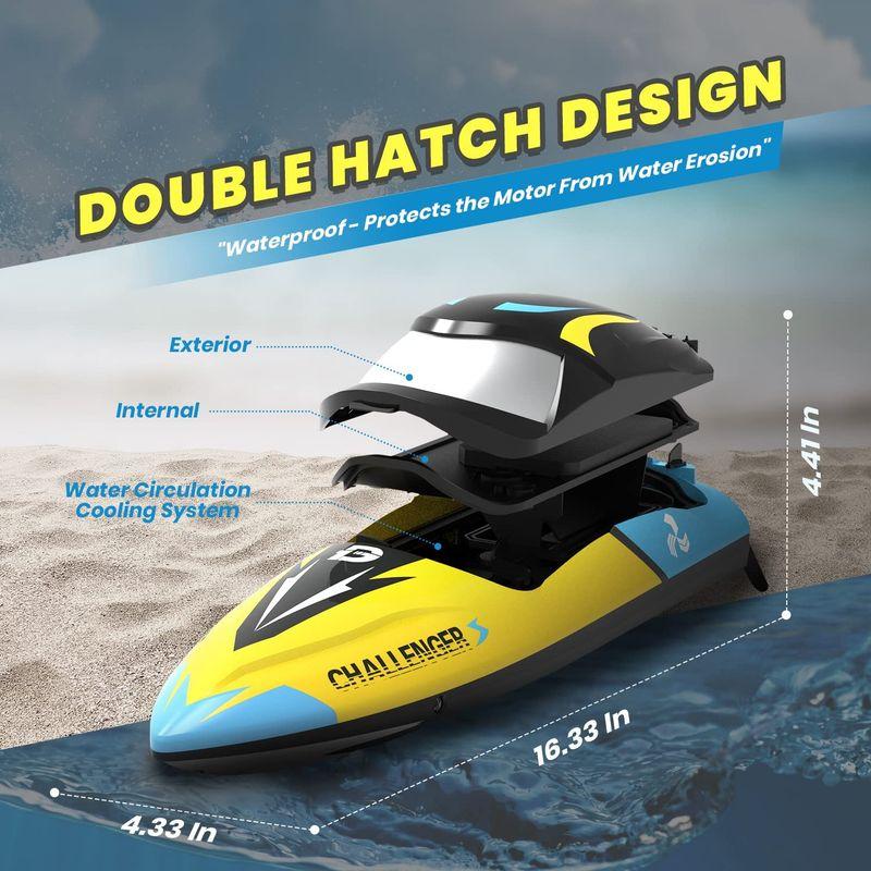 匿名配送 DEERC ラジコンボート 船 ラジコン 高速 ブラシレスモーター 35km/h RCボート 防水性 転覆回復 低電圧アラーム デモモード 【2329726258】(12911円)