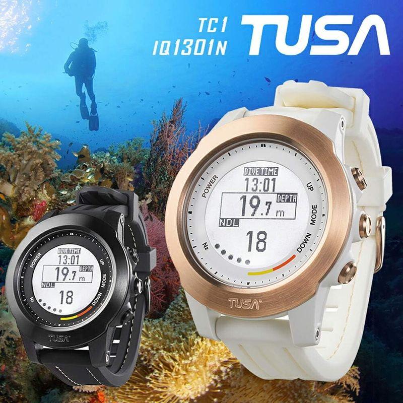【クーポン】 TUSA ダイビングコンピューター TC1 (IQ1301N) ブラック充電式 交換ストラップ付き 【FKP7135185126】(25525円)