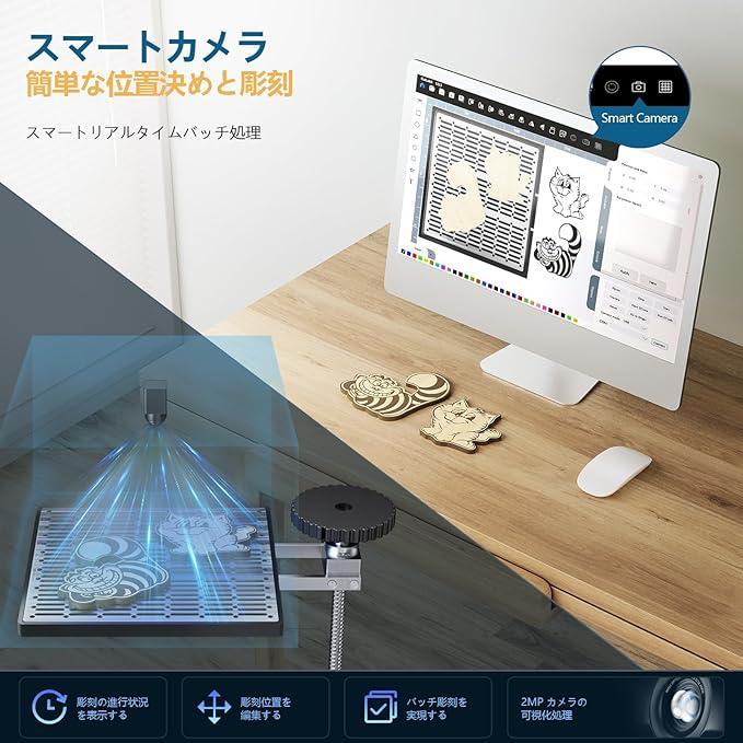 レーザー彫刻機,WAINLUX K8 2.5W ミニ密閉型ビジュアルレーザー