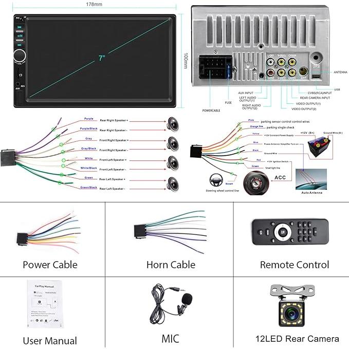 【8台分】N07L2 カーオディオ　2DIN Bluetooth carplay N07L2カーオーディオ 7インチ ラジオ2DIN Bluetooth付き carplay