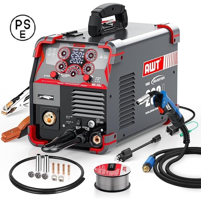 半自動溶接機 MIG リフトTIG アーク溶接 ノンガス 100V&200V MIG 溶接機 100V ノンガス 120A 100V&200V リフトTIG 溶接