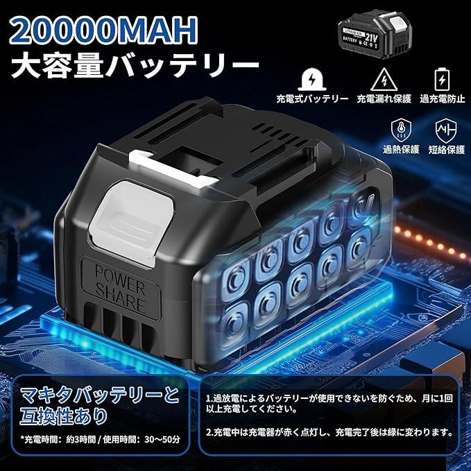 高圧洗浄機 コードレス 充電式 ブラシレスモータ搭載 20000mAh大容量 