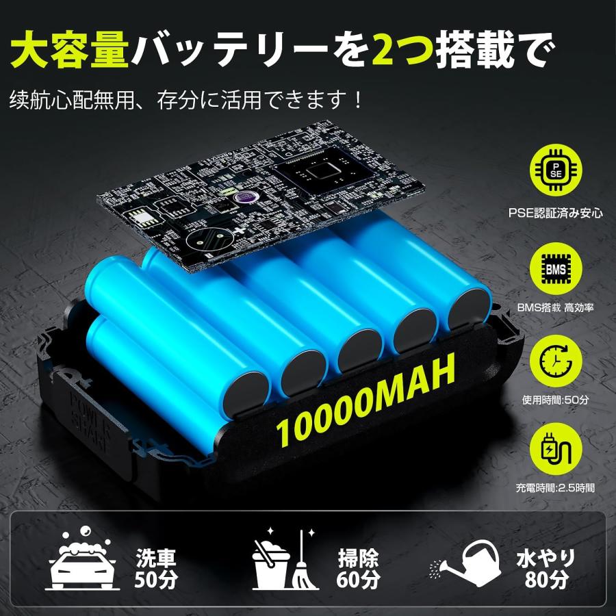 高圧洗浄機 9MPa コードレス 充電式 安全ロック設計6in1多機能ノズル Amazon | 【Kisouya 新登場】高圧洗浄機 コードレス 充電式 9MPa強力
