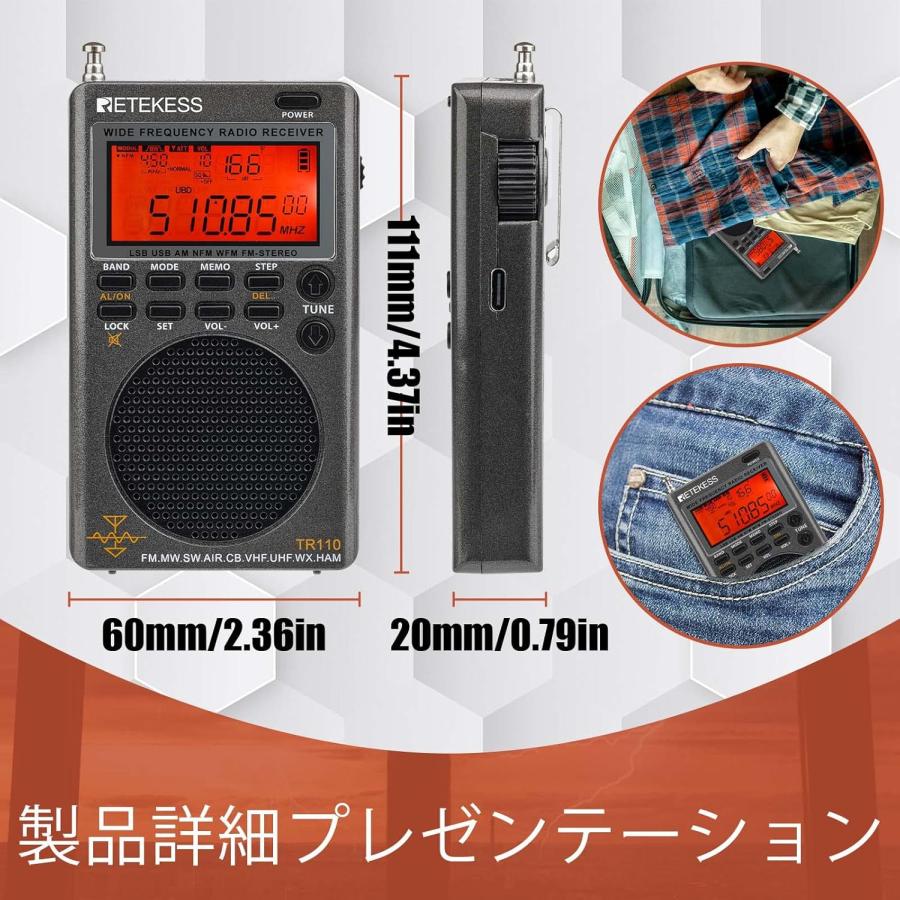 【開封初期設定動作確認済み】RETKEESS TR110 ラジオ受信機 開封初期設定動作確認済み】RETKEESS TR110 ラジオ受信機 開封初期設定