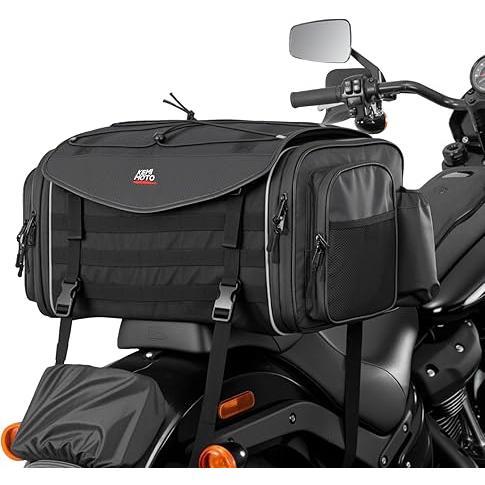 バイク リアバッグ シートバッグ シートバッグ 拡張機能あり 35-45L ツーリングバッグ レインカバー付き