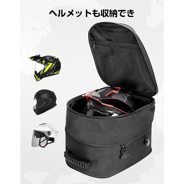 バイク用 シートバッグ 拡張機能あり 25-45L ヘルメットバッグ 撥水