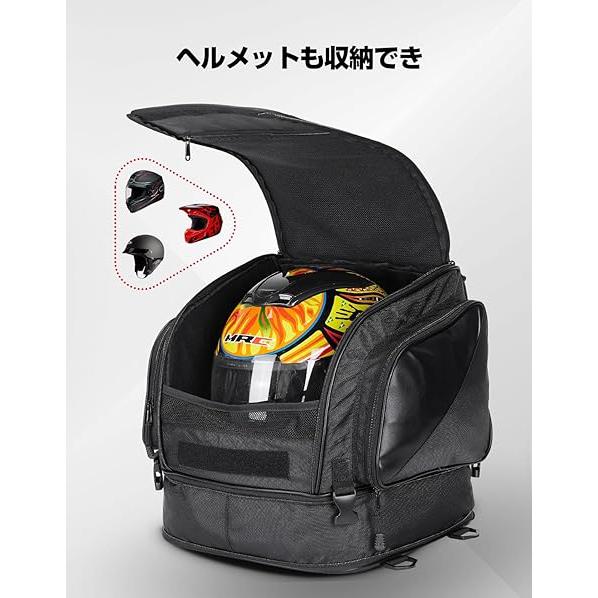 KEMIMOTO シートバッグ バイクシートバッグ 拡張機能あり 40-52L