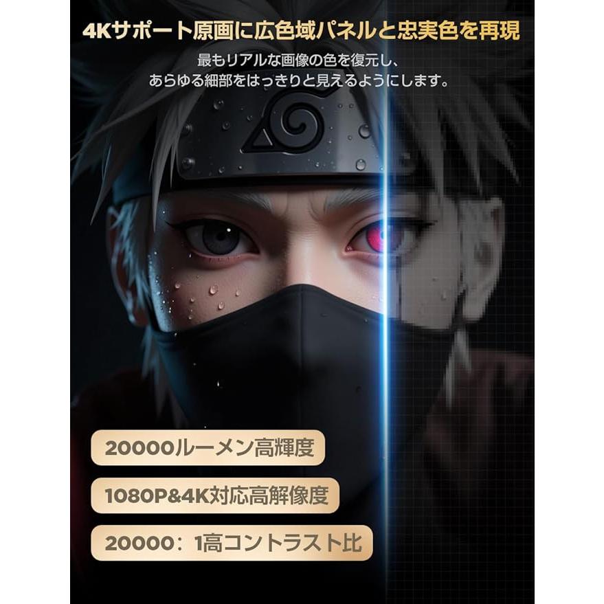 最新Android TV 13.0搭載 プロジェクター 小型 20000LM 270°回転