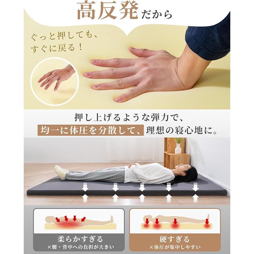マットレス シングル 敷布団 高反発 180N 硬め 腰まわりを支える 