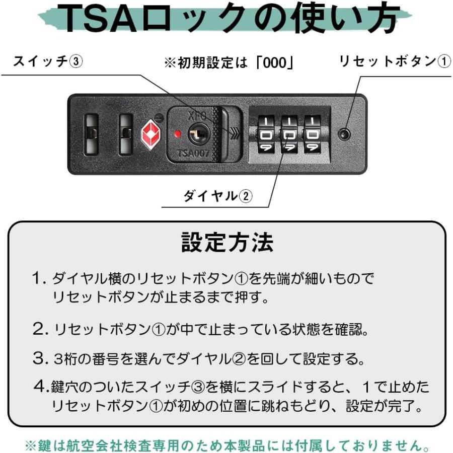 スーツケース キャリーケース 拡張機能付き 軽量 大型 Mサイズ キャリーバッグ 耐衝撃 ファスナータイプ ダブルキャスター TSAロック ミッドナイトグリーン_5