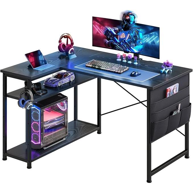 ゲーミングデスク 机 pcデスク l字デスク 右棚左棚 幅99cm コーナー