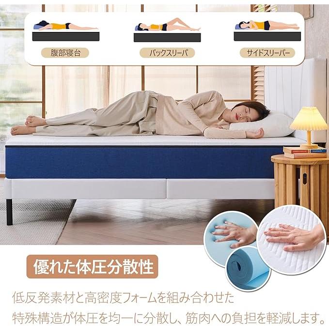 セミダブル マットレス 厚さ16cm 低反発メモリーフォーム＆高密度