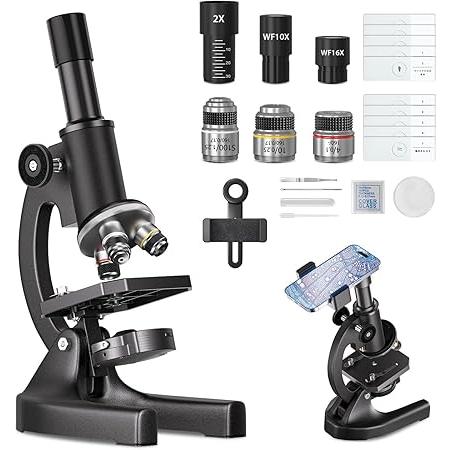 顕微鏡 40X~3200X 子供 小学生 中学生 高校生 初心者向け 顕微鏡セット
