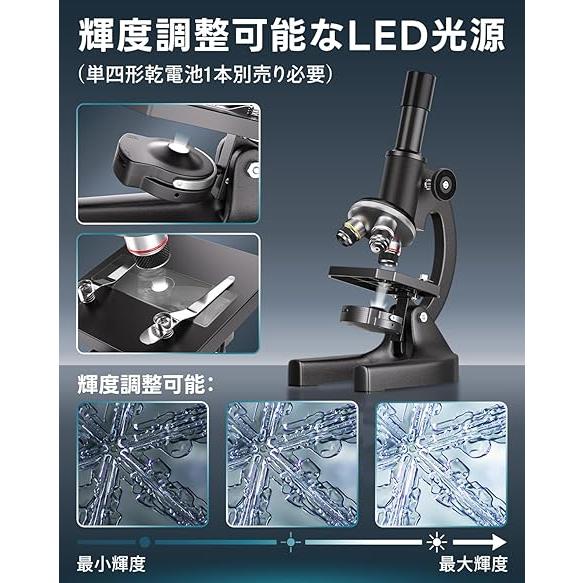 顕微鏡 40X~3200X 子供 小学生 中学生 高校生 初心者向け 顕微鏡セット
