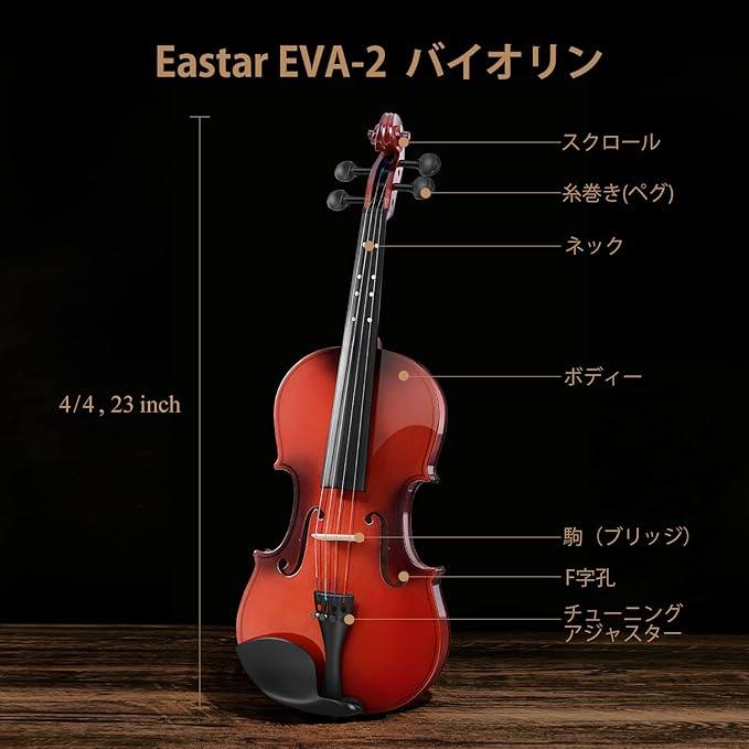 バイオリン 初心者 指板マーク スプルース材 初心者セット EVA-2 (4/4
