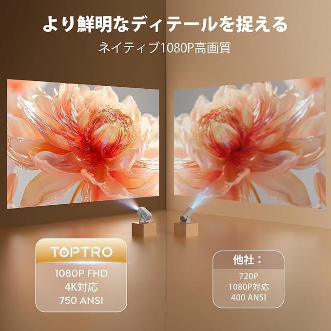 プロジェクター 家庭用 Netflixライセンス&20WDoIby対応 750ASNI 自動