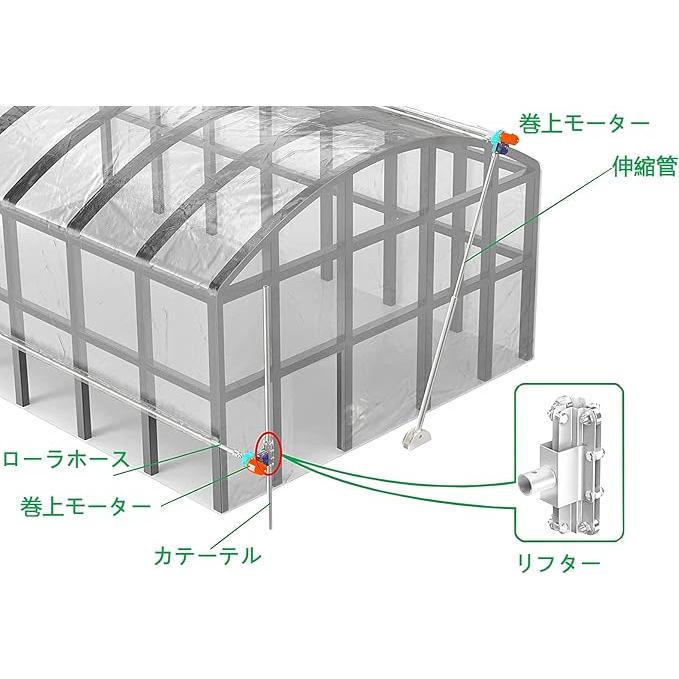 ビニールハウス用 電動フィルム巻上げ換気装置 自動巻き上げ機 100W