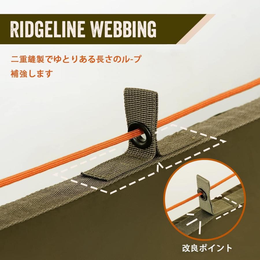 70D ナイロン 布 防水タープ キャンプ タープ テント ループ19個 難燃