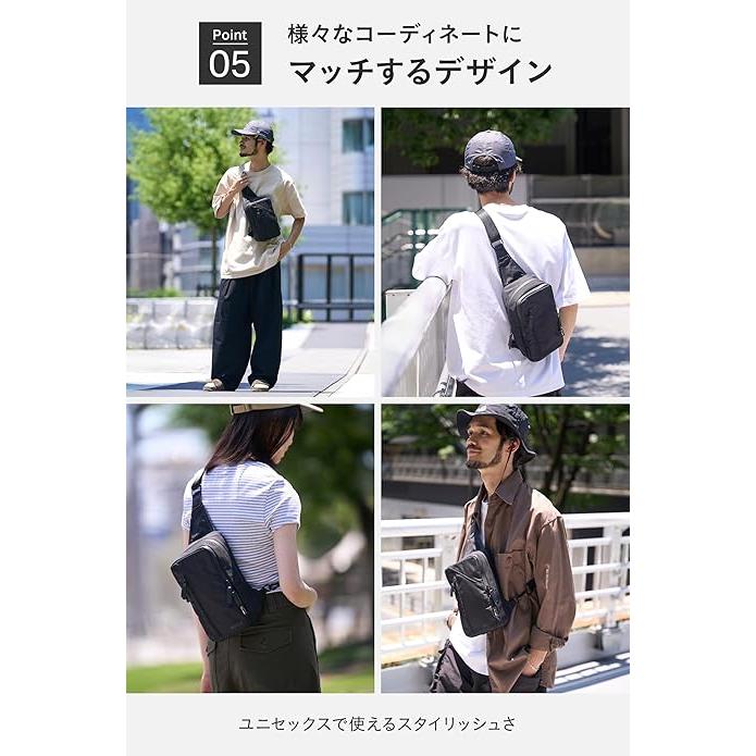 斜め掛け ボディバッグ レザーX 背面メッシュ ショルダーバッグ