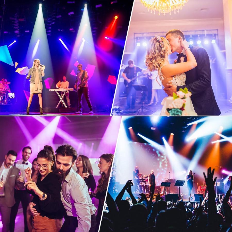 100W LED ムービングヘッドライト 回転DJ 18面プリズムステージライト