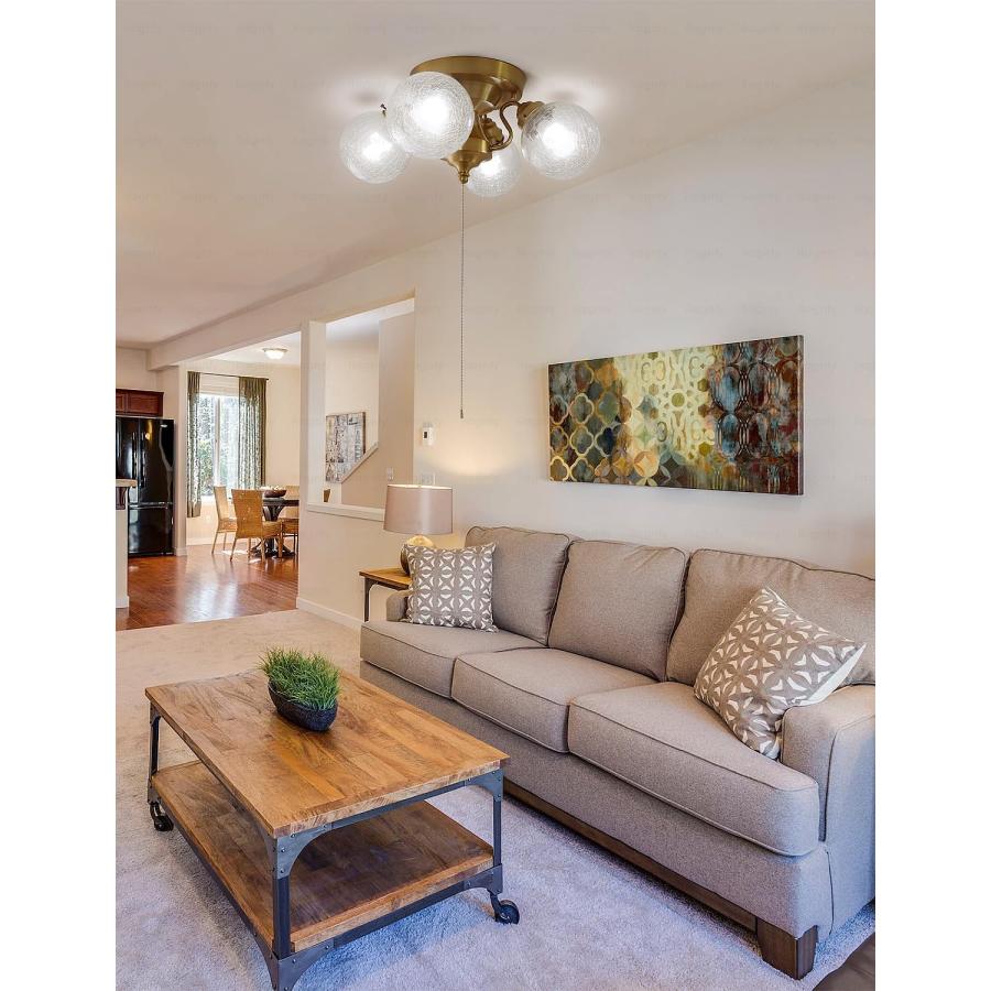 シャンデリア 4灯 LEDシーリングライト ガラス ペンダントライト