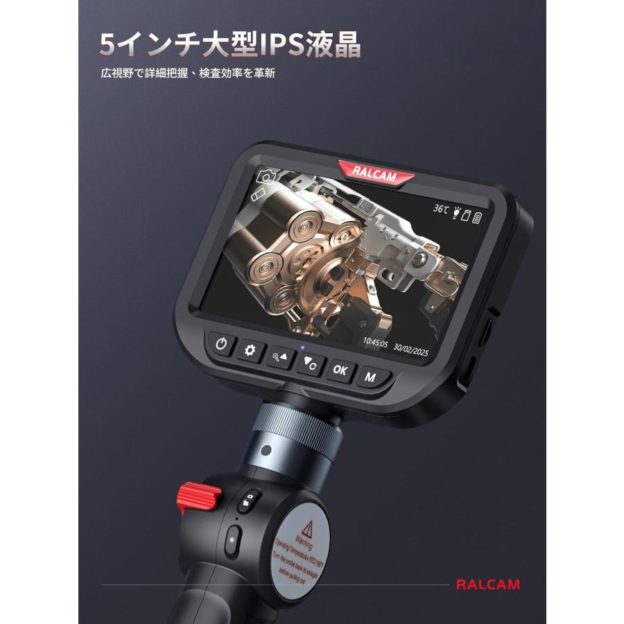 ファイバースコープ デュアルカメラ 先端可動式 6.5mm超細径 二方向 